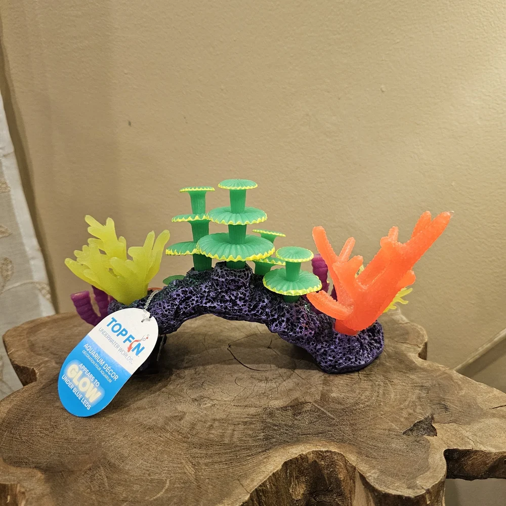 Top Fin Glow Sea Anemone Cave Aquarium Ornament